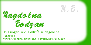 magdolna bodzan business card